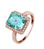Anillo Violette aqua hecho de plata .925 bañado en oro rosa18K talla 5