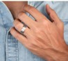 Argolla Aren para hombre color plateado de acero inoxidable talla 9