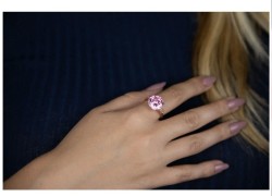 Anillo Ainara rosa hecho de plata .925 con baño de oro rosa18K talla 6