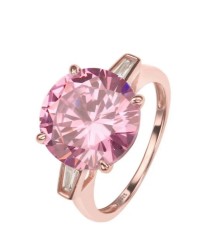 Anillo Ainara rosa hecho de plata .925 con baño de oro rosa18K talla 6