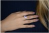 Anillo Pia lila hecho de plata .925 con baño de platino talla 6.