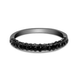 Churumbela Black Babe II acero inoxidable con zirconias negras talla 8