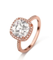 Anillo Mya rosegold hecho de plata .925 bañado en oro rosa 18K talla 7