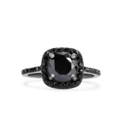 Anillo Black Swan II de acero inoxidable con zirconias negras talla 8.