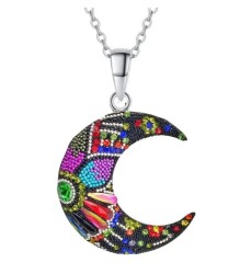 Set Collar y Aretes Luna Zvezda 0.925 Mujer Negro