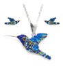Set Collar y Aretes Colibrí Zvezda 0.925 Mujer Azul