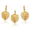 Fino Collar Y Aretes León Oro 14k Laminado 45 Cm
