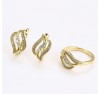 Aretes Y Anillo Cristal Oro Laminado Dama Dorado 6