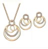 Collar Y Aretes Con Cristales Oro 18k Laminado