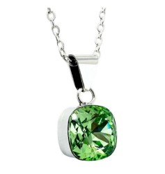 Collar y Aretes Cushion Verde Claro plata .925 Zvezda