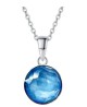 Collar y aretes Round Stone Azul claro con plata .925 Zvezda