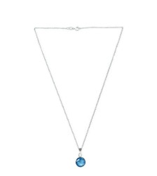 Collar y aretes Round Stone Azul claro con plata .925 Zvezda