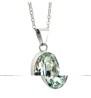 Collar y aretes Oval verde claro con plata .925 Zvezda