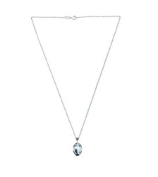 Collar y aretes Oval verde claro con plata .925 Zvezda