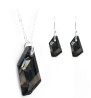 Collar y aretes De Art gris oscuro con plata .925 Zvezda