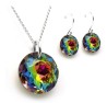 Collar y aretes Classic multicolor con plata .925 Zvezda