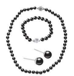 Set Ocean Heart, Baño oro blanco, 18K, AC16-136