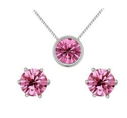 Set Ocean Heart, Baño oro blanco, 18K, AC16-486