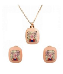 Set Ocean Heart, Baño oro rosa, 18K, OH16-524