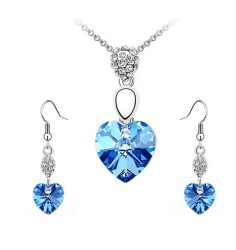 Set Ocean Heart, Baño oro blanco, 18K, E1-14-08