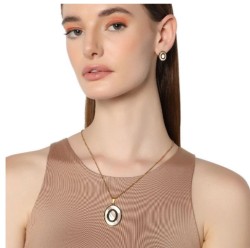 Set Ocean Heart, Acero inoxidable, Tono amarillo, 18K, OH16-318