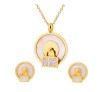 Set Ocean Heart, Acero inoxidable, Tono amarillo, 18K, OH16-327