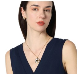 Set Ocean Heart, Acero inoxidable, Tono amarillo, 18K, OH16-327