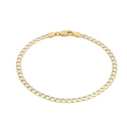 Pulso Barbada Diamantada 4 mm 18.5 cm Oro Sólido 14k