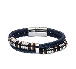 Pulsera Enso Piel Genuina Para Hombre EMB150B Color Negro