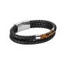 Pulsera Enso Piel Genuina Para Hombre EMB146B Color Negro