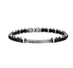 Pulsera Enso Acero Inoxidable Para Hombre EMB130B Color Negro