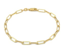 Pulsera Clip 3 mm Oro Solido 14k