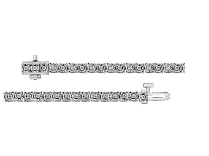 Pulsera Tenis en Plata Esterlina y Medio Quilate Diamantes Éticos
