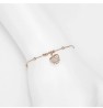 Pulsera Corona Queen Princess Cristal Oro 14k Laminado Rosa 20 cm