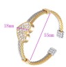 Pulsera Corazón con Cristales Oro 14k Laminado Dorado 55 cm