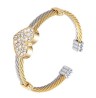 Pulsera Corazón con Cristales Oro 14k Laminado Dorado 55 cm