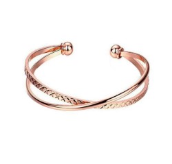 Brazalete Ocean Heart, Baño oro rosa, 18K, OH19-68