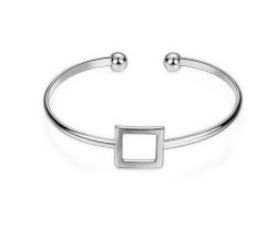 Brazalete Ocean Heart, Baño oro blanco, 18K, OH19-78