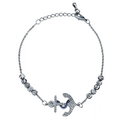 Pulsera Ocean Heart, Baño oro blanco, 18K, OH18-391