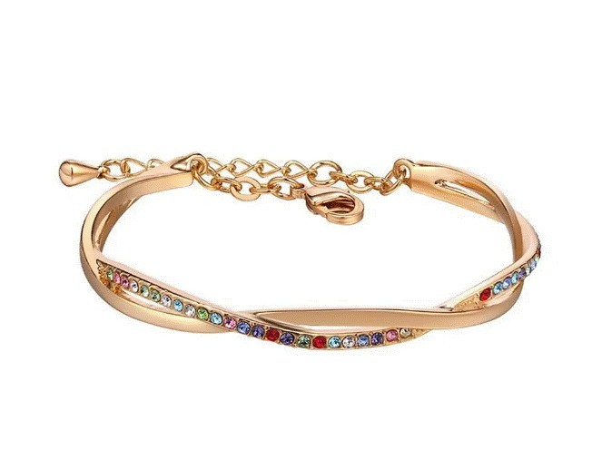 Brazalete Ocean Heart, Baño oro blanco, 18K, OH18-113