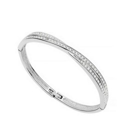 Brazalete Ocean Heart, Baño oro blanco, 18K, J7-13-44