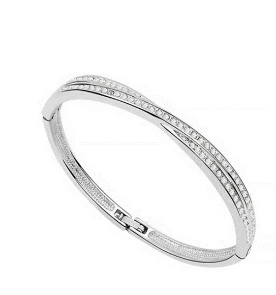 Brazalete Ocean Heart, Baño oro blanco, 18K, J7-13-44
