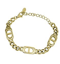 Pulsera Ocean Heart, Acero de titanio, Tono amarillo, OH-BR0004