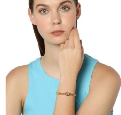 Pulsera Ocean Heart, Acero de titanio, Tono amarillo, OH-BR0004