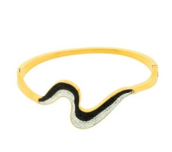 Brazalete Ocean Heart, Acero inoxidable, Tono amarillo, AC-BR0004