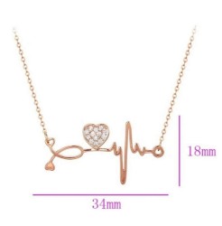 Collar Electro Doctor Cristal Oro 14k Laminado Rosa