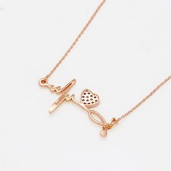 Collar Electro Doctor Cristal Oro 14k Laminado Rosa