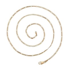 Cadena Figaro 2 Mm Grosor 45 Cm Dama Oro Laminado 14k