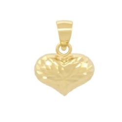 Dije Corazón Facetado 1 cm Oro Sólido 14k