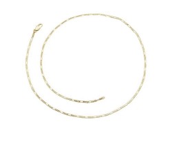 Cadena Unisex de Oro Laminado 18K Tejido Figaro 50 cm x 2 mm Dorado